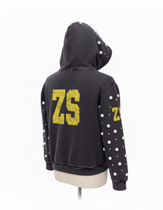 Premium 380 GSM polaire fermeture éclair sweat à capuche épais vêtements d'hiver doux coton brossé logo bouffant personnalisé avec dot design basics hoodies - Product Image 4