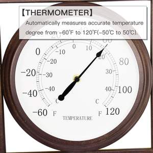 3 in 1 Metal Wall <strong>Clock</strong> with Thermometer Hygrometer <strong>Weatherproof</strong> Silent Analog Quartz for Indoor <strong>Outdoor</strong> Living Room - Product Image 3