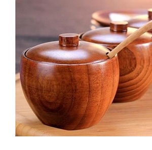 Pot de boîte à épices en bois fait main rustique pour herbes - Product Image 4