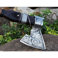 Hache Viking de qualité industrielle avec manche en bois Hachette d'extérieur en acier à haute teneur en carbone