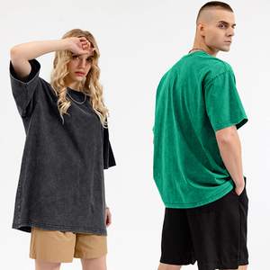 T-shirts personnalisés délavés à l'acide, effet vieilli, vintage, pour votre propre marque, en coton épais 100% - Product Image 3