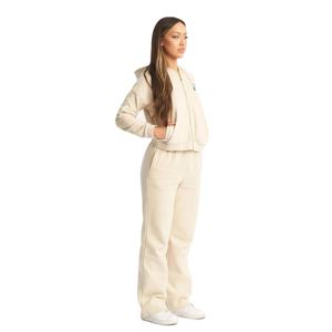 Veste polaire Sherpa pour femmes sweat à capuche léger broderie mignon peluche fermeture éclair conception hiver chaud sweat à capuche 2 pièces ensemble - Product Image 1