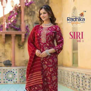 Collection de Kurti Pant avec Dupatta imprimé en feuille d'or pour femmes, disponible en gros, idéal pour les tenues décontractées et de soirée - Product Image 1