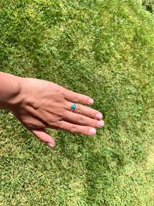 Joyas de piedras preciosas turquesas para mujer, anillo de estilo bohemio de plata, joyería de plata de ley 925, anillo hecho a mano de tendencia, Regalo para mamá - Product Image 2