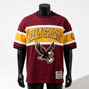 เสื้อรักบี้ผู้ชาย ผ้าคอตตอนผสมโพลีเอสเตอร์ พรีเมียม สีมารูนมัสตาร์ด แผงหน้าอกปักโลโก้ด้วยเทคนิคทาเคิลทวิล เสื้อรักบี้สำหรับผู้ชายสำหรับใส่กับเสื้อโปโล - Product Image 5