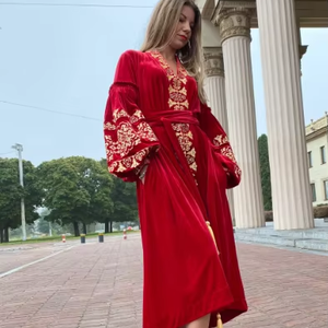 Vestido bordado de Ucrania floral bordado al por mayor de Ucrania para las mujeres - Product Image 1