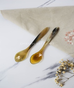 Cuchara de cuerno de búfalo hecha a mano de La India, cucharas de cuerno de vaca amigables para fiestas para venta al por mayor a granel - Product Image 6