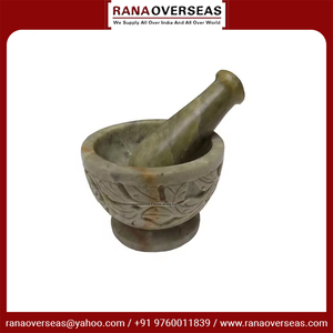 Mortero y Maja redondos de esteatita clásica de gran calidad con diseño de tallado a mano como molinillo de Medicina de condimentos de hierbas - Product Image 5