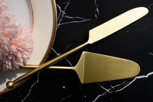 Hot Selling Metal Gold Cake and Server Set For Restaurant Hotel Wedding in Wholesale Price - Product Image 4