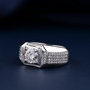 Bold Moissanite Diamond Mens 10K Oro amarillo Personalizado Hip Hop Iced Out Anillo Joyería de moda - Product Image 4