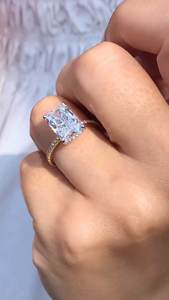 แหวนหมั้นเพชรสำหรับผู้หญิงแหวนหมั้น925สเตอริงเงิน IGI รับรองรัศมีและปูทางที่เจิดจรัสสำหรับห้องปฏิบัติการ - Product Image 6