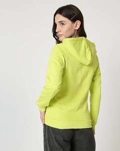 Pull à capuche en polaire vert lime pour femme, manches longues, doux, chaud, poche kangourou sur le devant, logo personnalisé, décontracté, respirant, hiver - Product Image 4