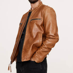 Chaqueta de Cuero Personalizada para Hombre, Venta Directa de Fábrica 2026, con Cuello Alto y Logotipo Frontal, MOQ Bajo, Chaqueta de Invierno - Product Image 1
