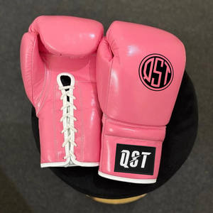 Venta al por mayor de guantes de boxeo personalizados profesional mate rosa de cuero Guantes De Boxeo 8oz Sparring tamaño precio barato - Product Image 1
