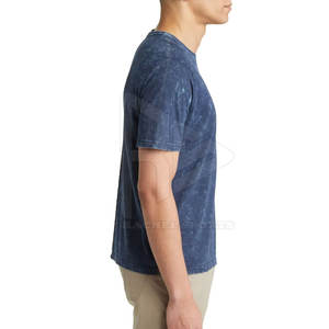 Camisetas de Hombre con Lavado Ácido, Nuevo Diseño, Alta Calidad, Algodón/Fibra de Bambú, Color Sólido, Transpirables, Manga Corta - Product Image 3