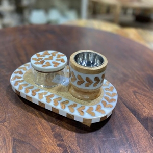 ที่จุดธูป bakhoor ที่ไม่ซ้ำกันแม่ไข่มุกฝังโถเทียนสไตล์อาหรับอิสลามไม้สำหรับเทศกาลอื่นๆ - Product Image 2