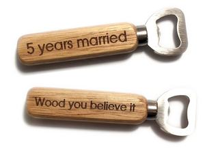 Ouvre-bouteille en bois en acier inoxydable pour bière vin cadeau mariage fête restaurant - Product Image 4