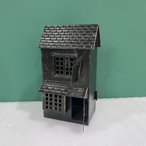 Casa para pájaros de metal, decoración de mesa, decoración del hogar, estilo industrial, forma rectangular, decoración de jardín para todas las estaciones - Product Image 5