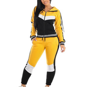 Panneaux de couleur personnalisés pour femmes vêtements de sport élégant imprimé Sports d'hiver survêtement d'entraînement grande taille vêtements d'entraînement personnalisés en gros - Product Image 1