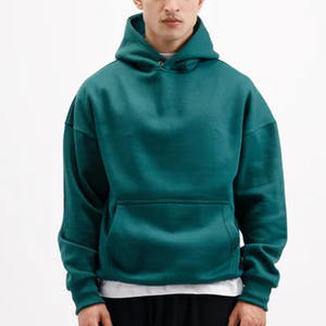 Sweat à capuche ample pour homme de qualité supérieure, en molleton de coton lourd, 100% coton mélangé, basiques pour l'hiver - Product Image 2