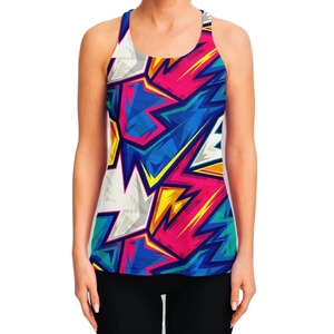 Débardeur court en polyester respirant à séchage rapide, imprimé en relief personnalisable, haute qualité, multicolores, style urbain pour femmes - Product Image 5