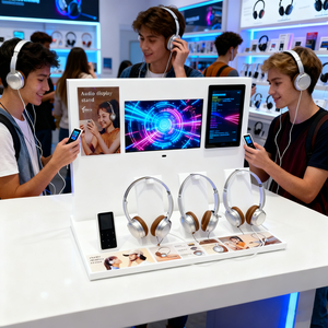 소매점 OEM 헤드셋 디스플레이 랙 브랜드 이어폰 디스플레이 선반 공장에 대한 사용자 정의 아크릴 헤드폰 디스플레이 스탠드 - Product Image 1