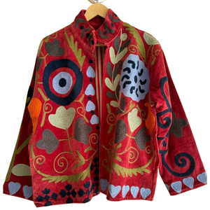 เสื้อแจ็คเก็ตปักลายซูซานีสไตล์อินเดียคุณภาพสูง งานฝีมือระดับพรีเมียม แฟชั่นโบฮีเมียนทันสมัย เสื้อคลุมสไตล์ชาติพันธุ์ - Product Image 2