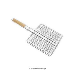High Quality Jumbo Fish <b>BBQ</b> Grill Basket | Extra <b>Large</b> Iron Wire Grill Rack with Wooden Handle | Anti-Rust Non-Stick Easy Clean - Product Image 2