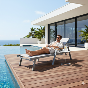 Canapé-lit pliant Chaise longue de patio réglable Chaise longue de piscine Chaise longue de jardin inclinable pour le patio et la relaxation en plein air - Product Image 3