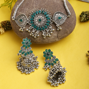 GS Green Flower Round Choker Elegant <b>Wedding</b> <b>Accessory</b> - Product Image 1