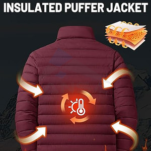 Men's Windproof Puffer Jacket Lightweight Warm Quilted <b>Coat</b> for Outdoor Adventures OEM Factory Supply Bulk Wholesale - Product Image 3