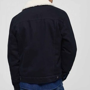 Veste en jean noir pour homme, vêtements d'extérieur classiques boutonnés, streetwear élégant, manteau coupe ajustée, vêtements de travail rétro durables, jean moderne - Product Image 5
