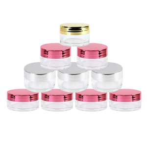 Pots cosmétiques Pots en plastique PET Pots cosmétiques en PET avec couvercles en plastique plaqué rose Personnalisation Made in Vietnam - Product Image 1