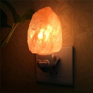 Lámpara de sal del Himalaya, luz nocturna, cilindro giratorio, purificador de aire, forma de piedra de roca de cristal, bombillas LED, lámparas de iluminación para dormitorio - Product Image 5