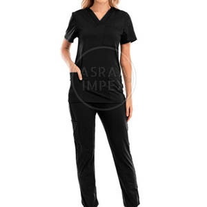 ยูนิฟอร์มสครับทางการแพทย์สีพื้นน้ำหนักเบาเครื่องแบบแพทย์ชุดสครับทางการแพทย์สไตล์ล่าสุด - Product Image 1