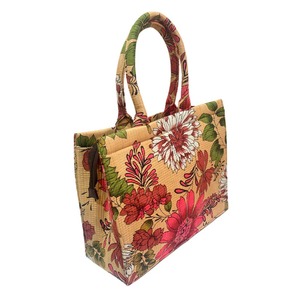 กระเป๋าโท้ทใส่แล็ปท็อปผ้าฝ้ายเนื้อนุ่มสไตล์อินเดียสำหรับผู้หญิง งานแฮนด์เมด ตัดเย็บแบบควิลท์ สีตามสั่ง ใช้ได้ทุกฤดู พร้อมสายสะพายโซ่และซิป - Product Image 3