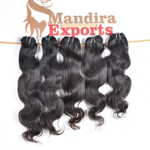 Paquets vierges crus cuticule aligné tissage cheveux humains couleur naturelle Bodywave 100% cheveux humains indiens Temple non transformés - Product Image 2