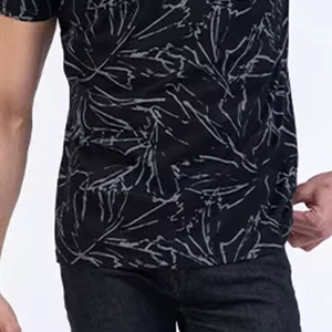 T-shirts noirs pour hommes grande taille 100 % coton de haute qualité, respirants, écologiques, coupe ample, col tombant, effet vieilli - Product Image 5