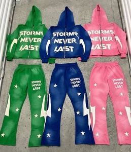 ชุดวอร์มผ้าฝ้าย600ชุด100% มีฮู้ดสำหรับผู้ชายและผู้ใหญ่ชุดวอร์มสำหรับผู้ชาย - Product Image 1