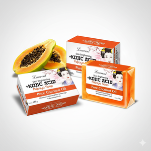 Fruity <b>Fresh</b> Glow: Kojic Acid <b>Papaya</b> Soap for Smooth, Bright Skin - Product Image 1
