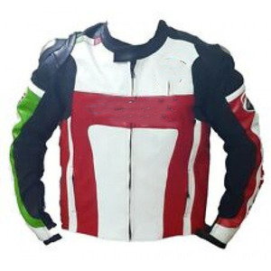 Veste de course en cuir noir et rouge 100% Veste en cuir d'origine en cuir de vachette - Product Image 1