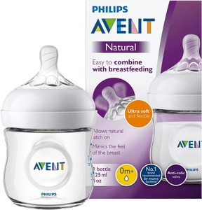 Biberón Philips Avent Natural 125ml para recién nacidos | PET y vidrio sin BPA, 0-12 meses, biberón portátil para venta al por mayor - Product Image 1
