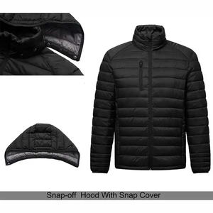 Chaquetas acolchadas de plumas sintéticas de pato cálidas y ligeras para exteriores, con logotipo personalizado, con capucha, para invierno, para hombre/hombre - Product Image 4