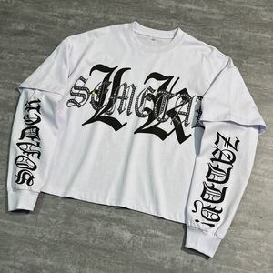 T-shirt pour homme en coton 100% vierge, style streetwear vintage, surdimensionné, épaules tombantes, personnalisé, imprimé de haute qualité, tissu polaire 230g - Product Image 3