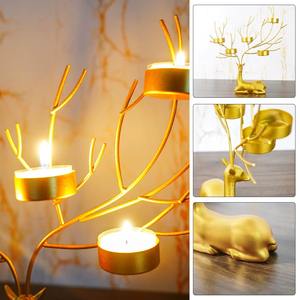 Candelabro de Reno de Lujo con Acabado Dorado Mate, Perfecto para Centro de Mesa, Decoración de Sala de Estar y Ocasiones Festivas, de la India - Product Image 2