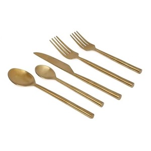 Ensemble de 4 couverts en acier inoxydable fourchette couteau cuillère utilisé dans les ustensiles de cuisine Table maison couleur argent plaqué couverts poignée de couleur bleue - Product Image 3