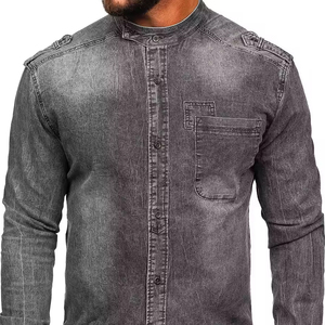 Nouvelle arrivée Chemise en denim respirante sur mesure pour homme Chemise de travail décontractée à séchage rapide avec col montant OEM fabriquée au Pakistan - Product Image 1