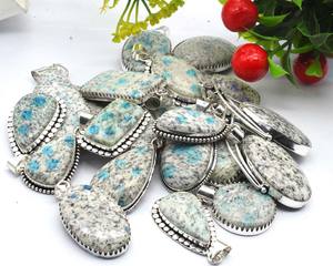 Collar de latón Vintage K2 para mujer, piedras preciosas naturales surtidas, colgante de moda de tendencia caliente, collares colgantes - Product Image 2