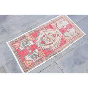 1.6x3.2 ft Turkish Rug <b>Red</b> Patchwork Eco Friendly Traditional Rug with Latex Backing <b>Wool</b> - Product Image 3