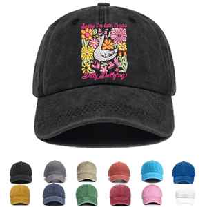 Casquette de baseball vintage à 6 panneaux en bois de rose et coton lavé, avec broderie florale, style sportif, ajustable, décontractée, pour le travail, unisexe, fabrication vietnamienne - Product Image 3